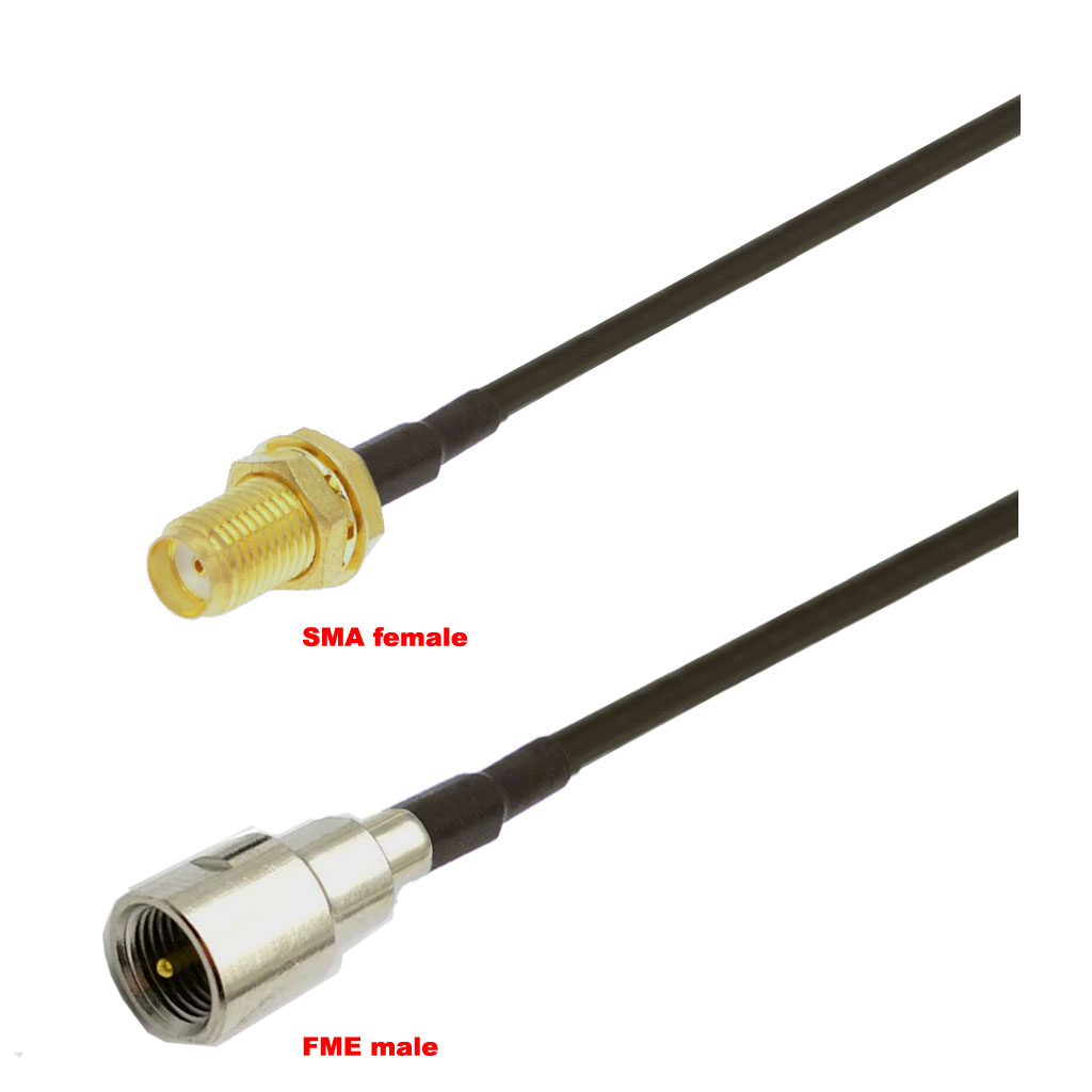 Cablu coaxial, RG174, 3m, SMA female FME male