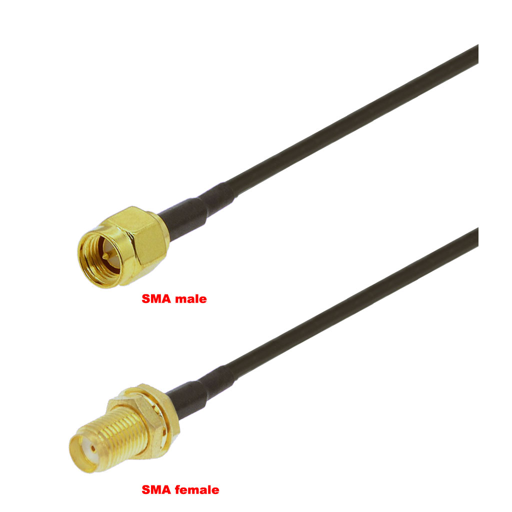 Cablu coaxial, RG174, 10m, SMA male SMA female