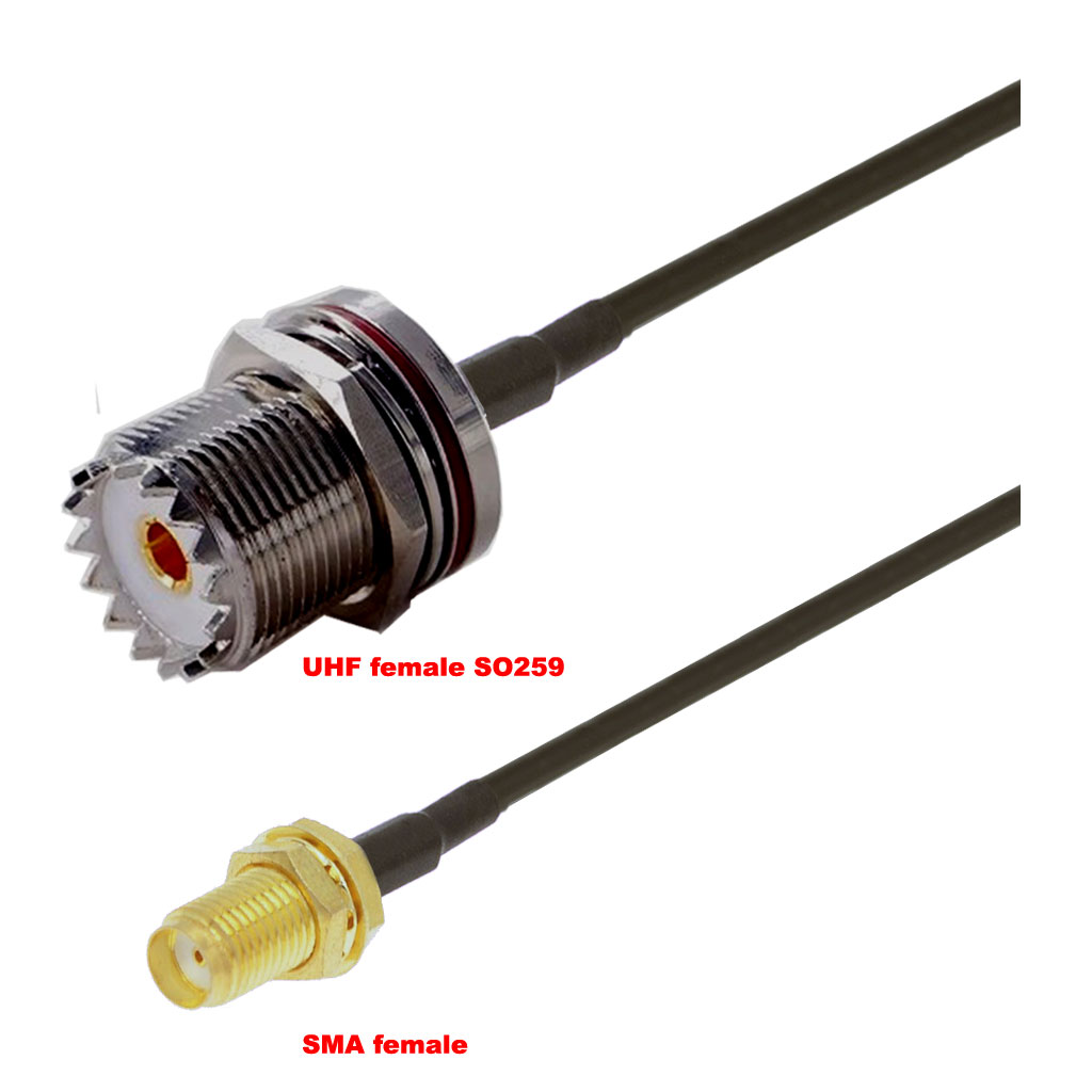 Cablu coaxial, RG174, 3m, SMA female UHF female (SO259)