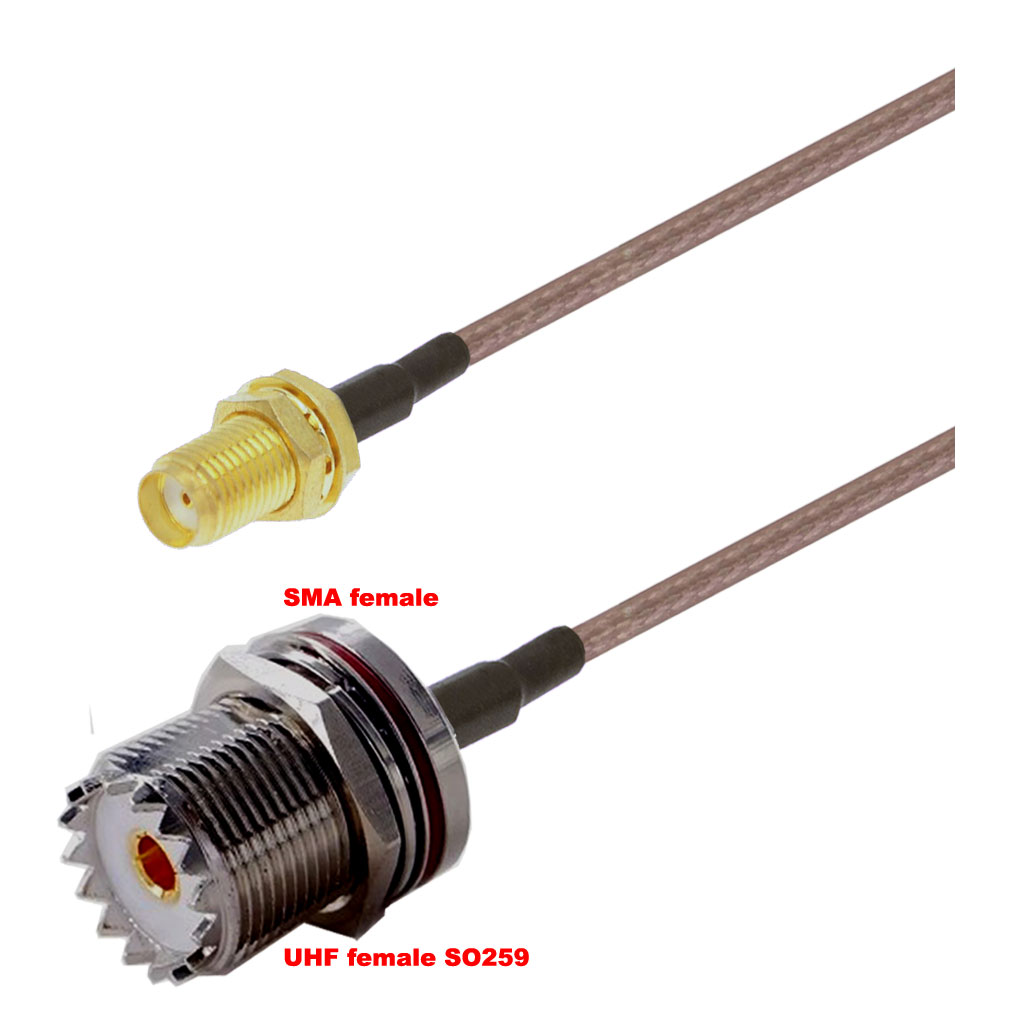 Cablu coaxial, RG316, 3m, SMA female UHF female (SO259)
