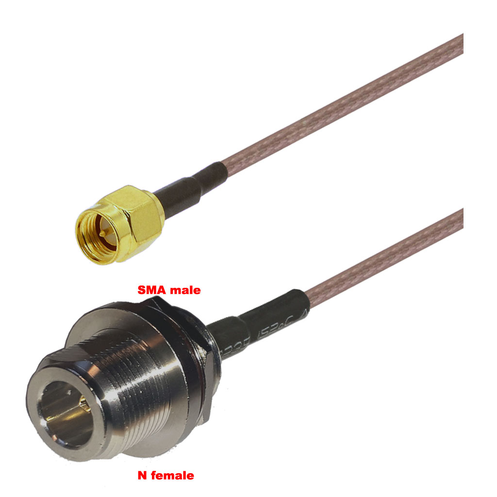 Cablu coaxial, RG316, 3m, SMA male N female