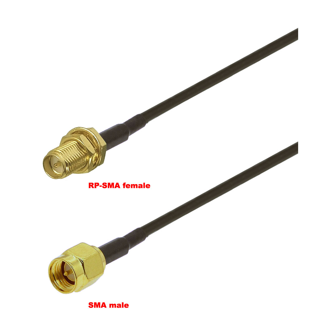 Cablu coaxial, RG174, 3m, SMA male RPSMA female