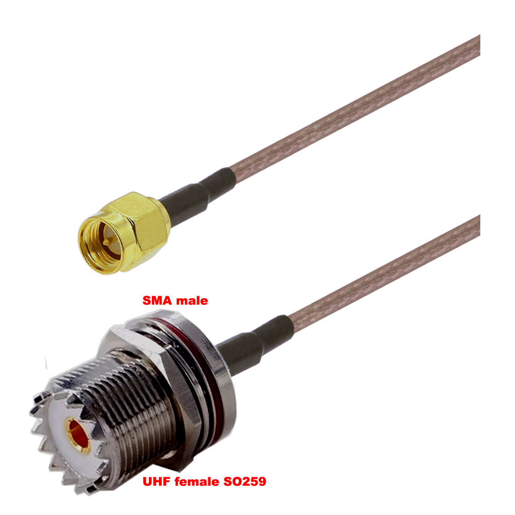 Cablu coaxial, RG316, 3m, SMA male UHF female (SO259)