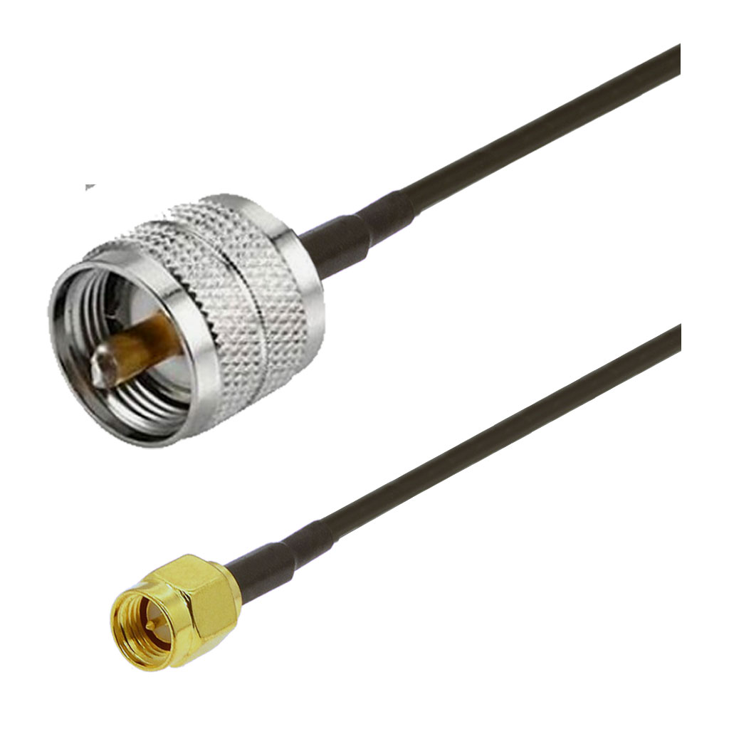 Cablu coaxial, RG174, 3m, SMA male UHF male (PL239)