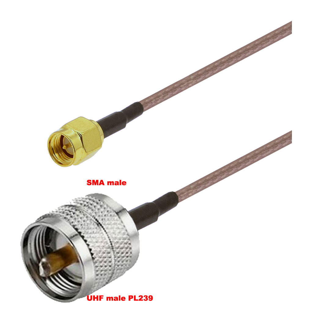 Cablu coaxial, RG316, 3m, SMA male UHF male (PL239)