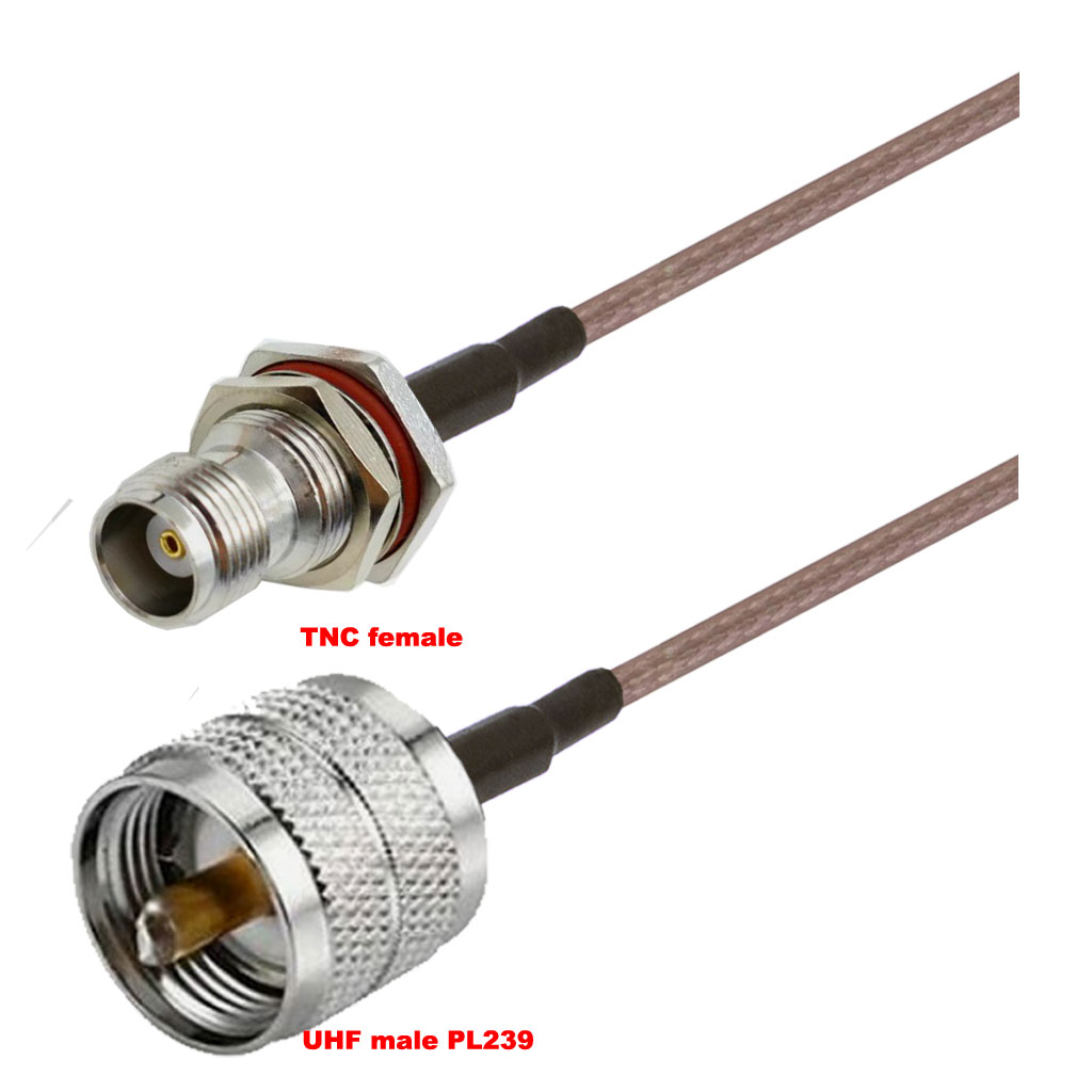 Cablu coaxial, RG316, 3m, TNC female UHF male (PL239)