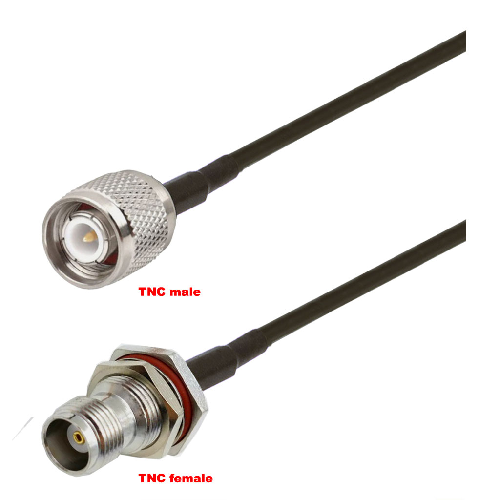 Cablu coaxial, RG174, 3m, TNC female TNC male