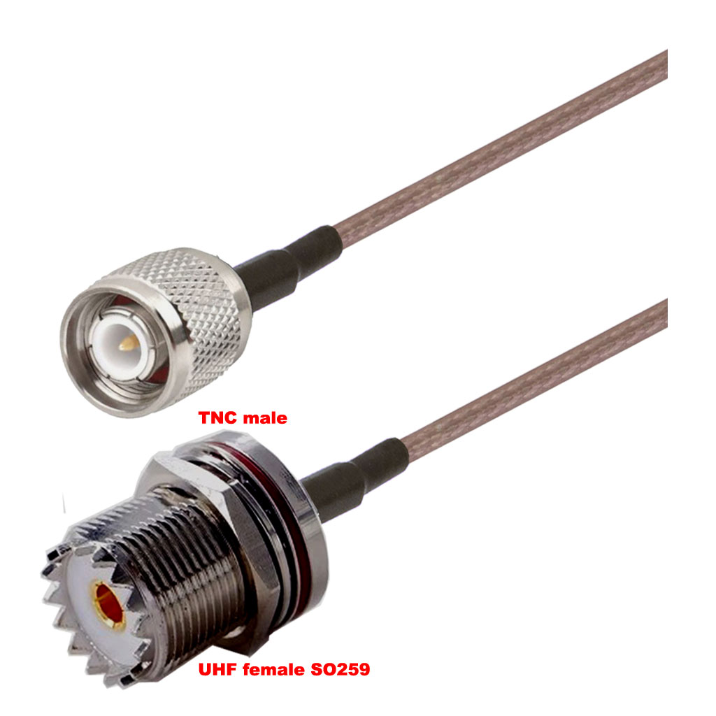 Cablu coaxial, RG316, 3m, TNC male UHF female (SO259)