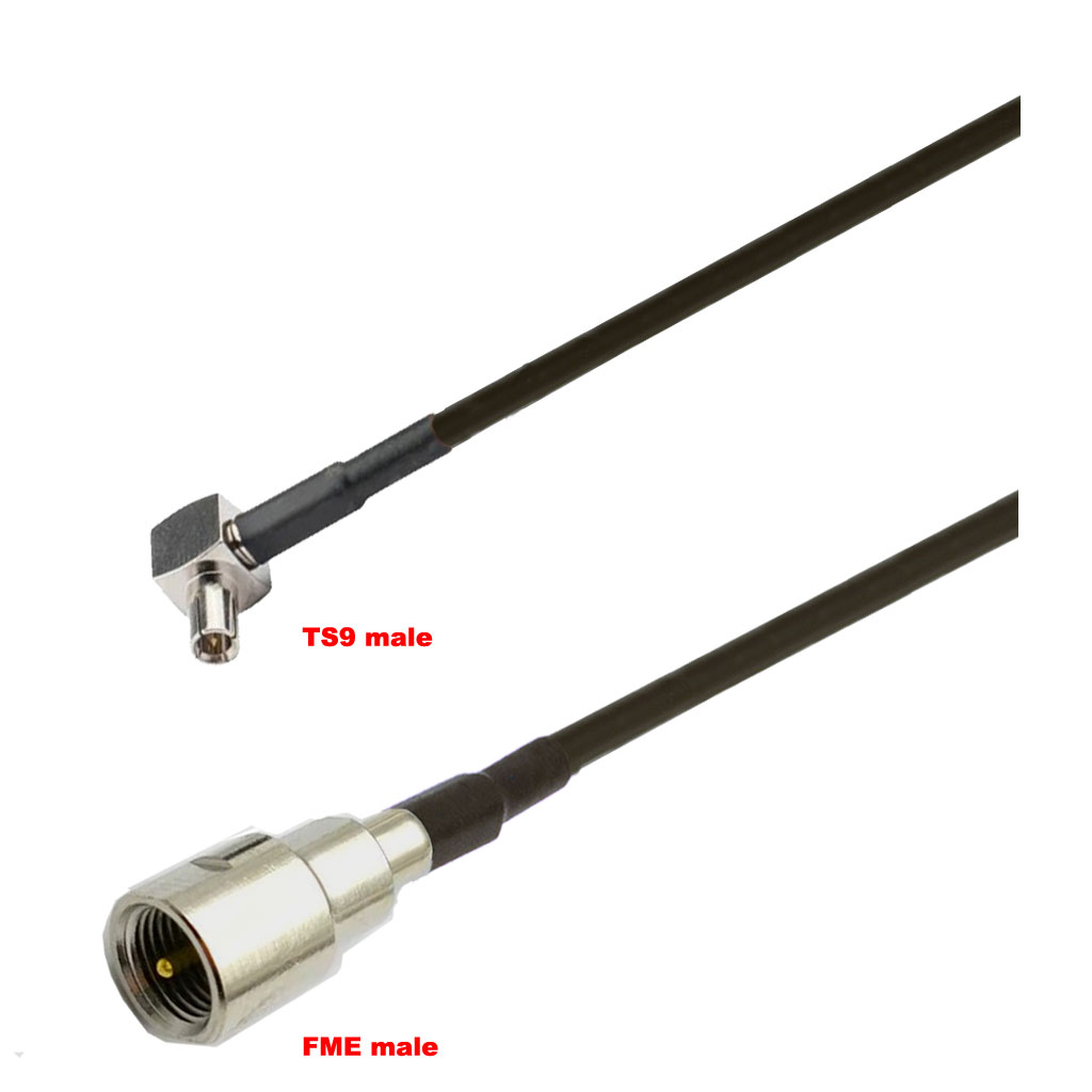 Cablu coaxial, RG174, 3m, TS9 male FME male