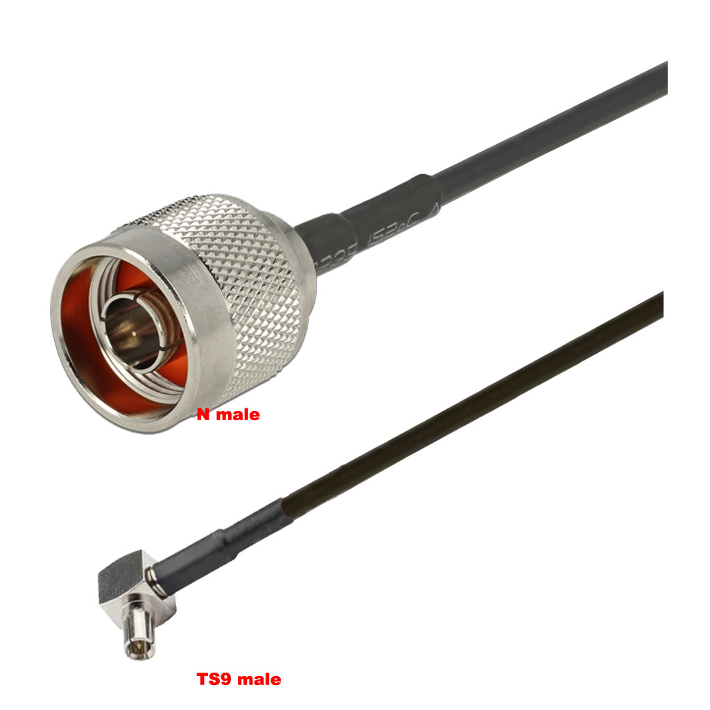 Cablu coaxial, RG174, 3m, TS9 male N male