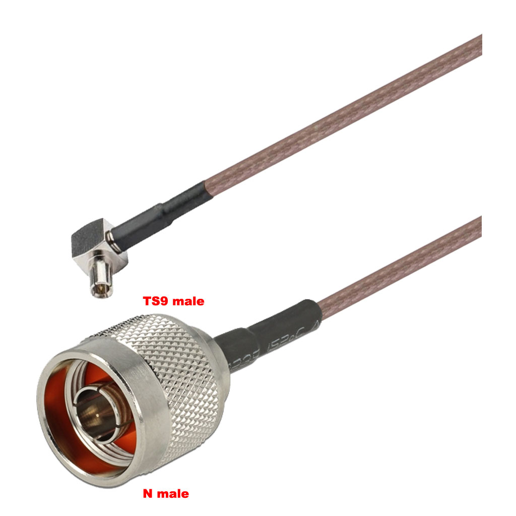 Cablu coaxial, RG316, 3m, TS9 male N male