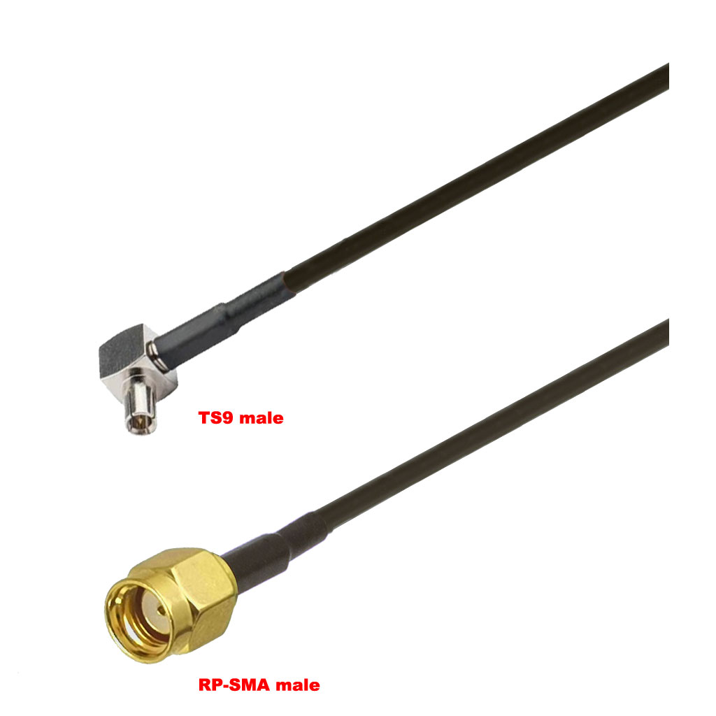 Cablu coaxial, RG174, 3m, TS9 male RPSMA male