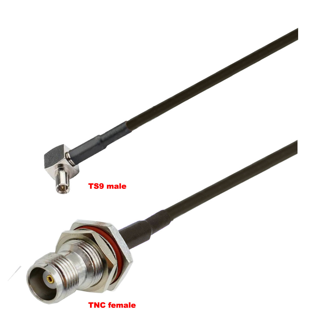 Cablu coaxial, RG174, 3m, TS9 male TNC female