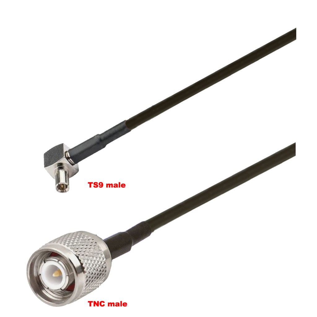 Cablu coaxial, RG174, 3m, TS9 male TNC male