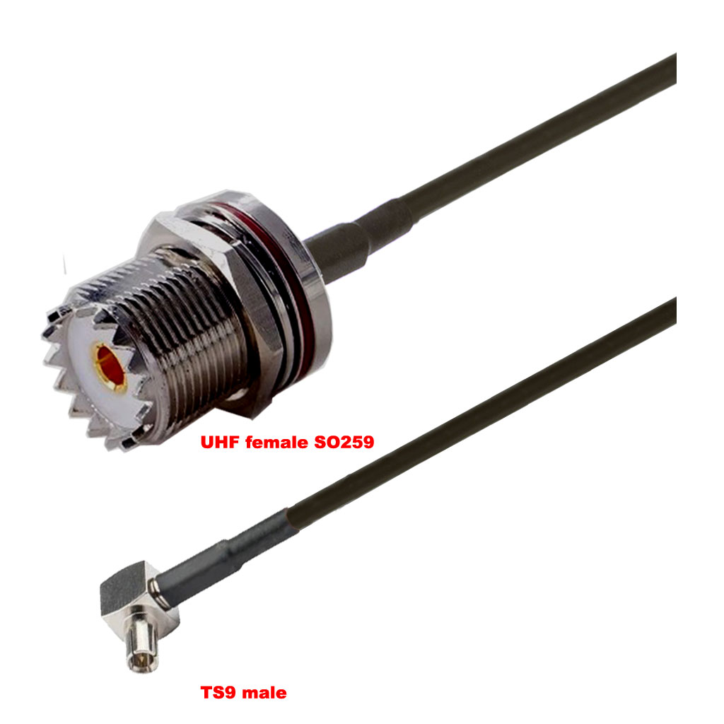 Cablu coaxial, RG174, 3m, TS9 male UHF female (SO259)