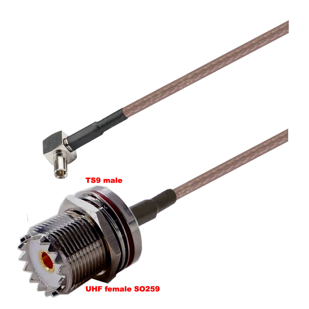 Cablu coaxial, RG316, 3m, TS9 male UHF female (SO259)