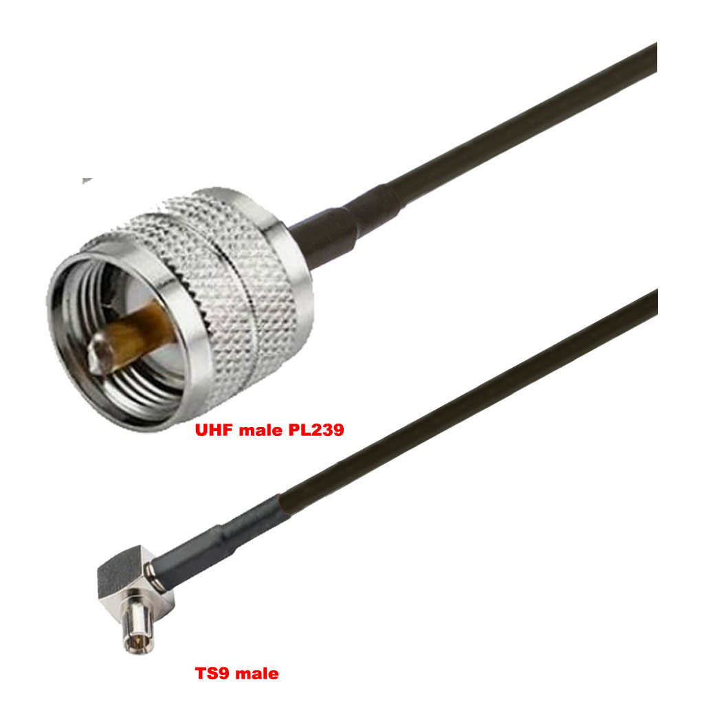 Cablu coaxial, RG174, 3m, TS9 male UHF male (PL239)