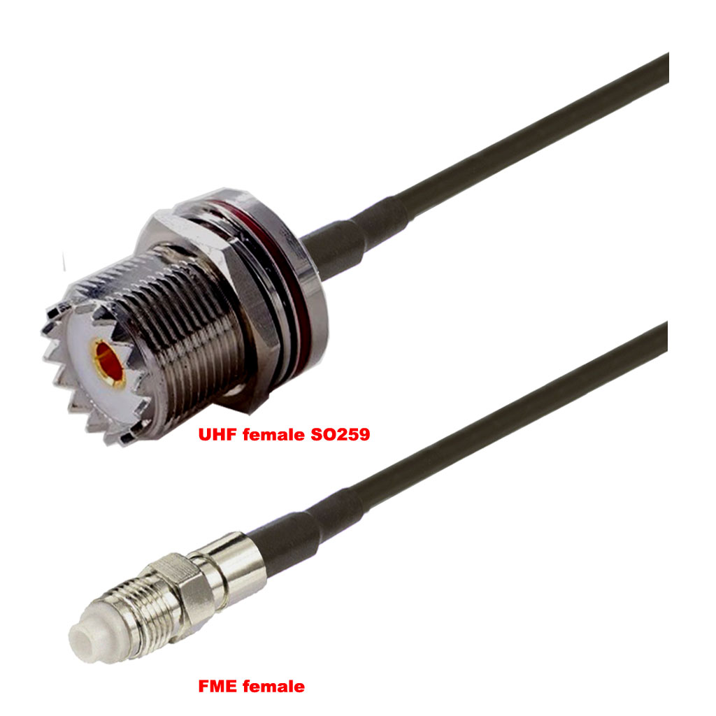 Cablu coaxial, RG174, 3m, FME female UHF female (SO259)