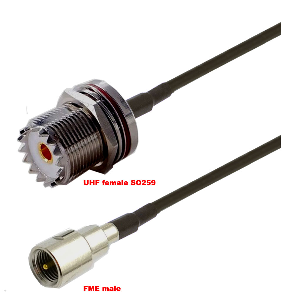 Cablu coaxial, RG174, 3m, FME male UHF female (SO259)
