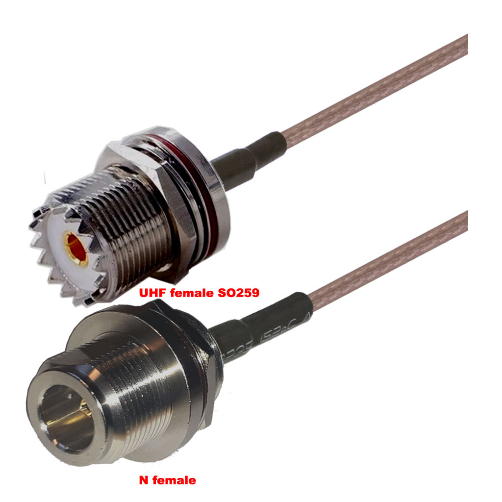 Cablu coaxial, RG316, 3m, UHF female (SO259) N female