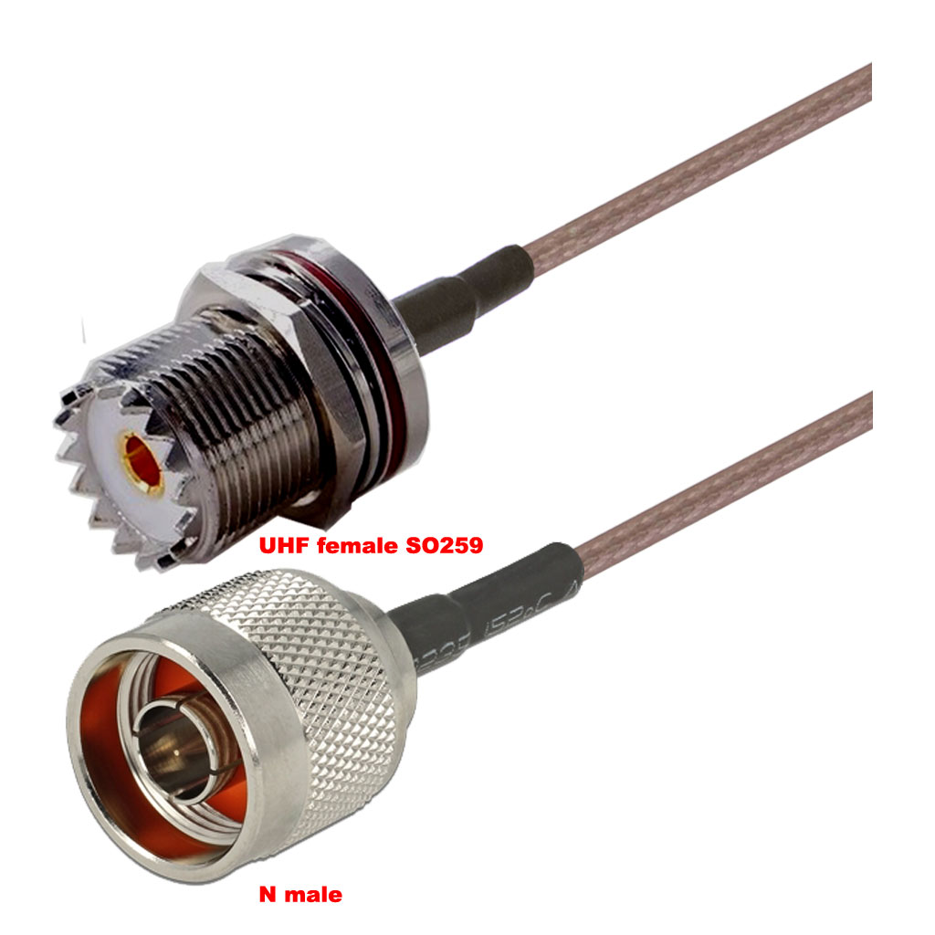 Cablu coaxial, RG316, 3m, UHF female (SO259) N male