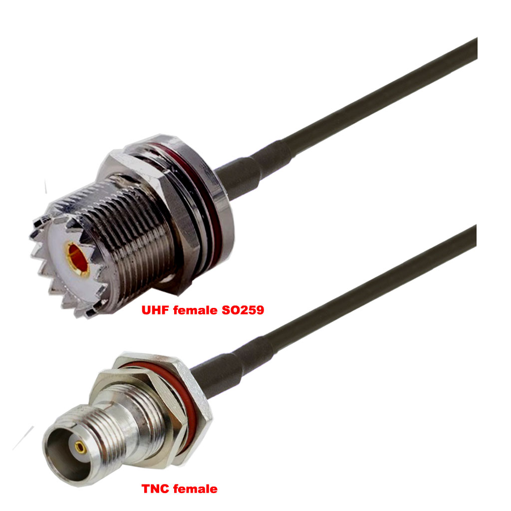 Cablu coaxial, RG174, 3m, TNC female UHF female (SO259)