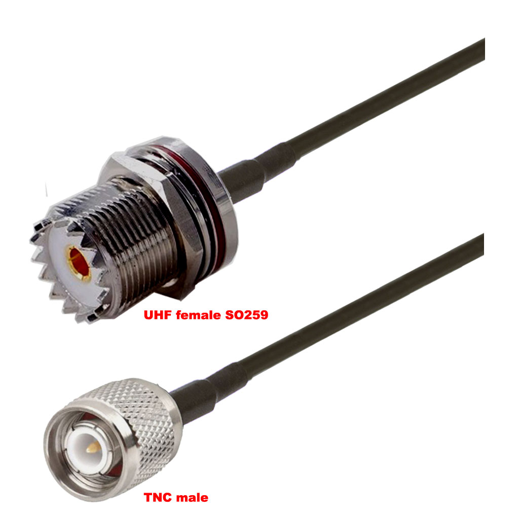 Cablu coaxial, RG174, 3m, TNC male UHF female (SO259)