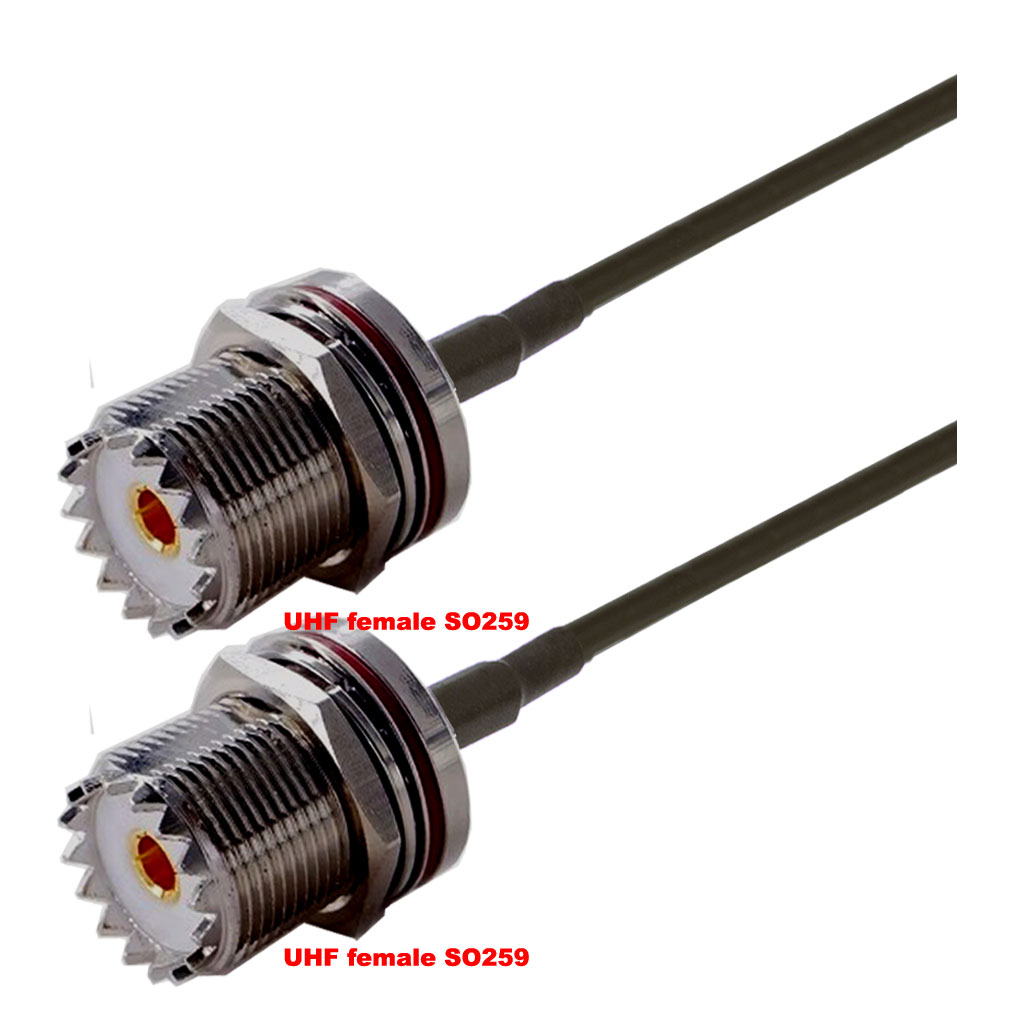 Cablu coaxial, RG174, 3m, UHF female (SO259) UHF female (SO259)