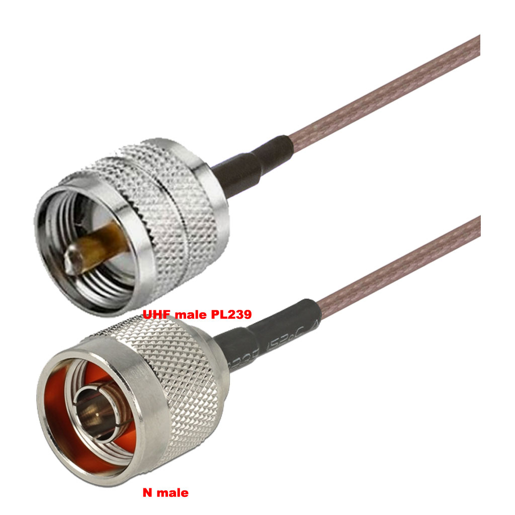 Cablu coaxial, RG316, 3m, UHF male (PL239) N male