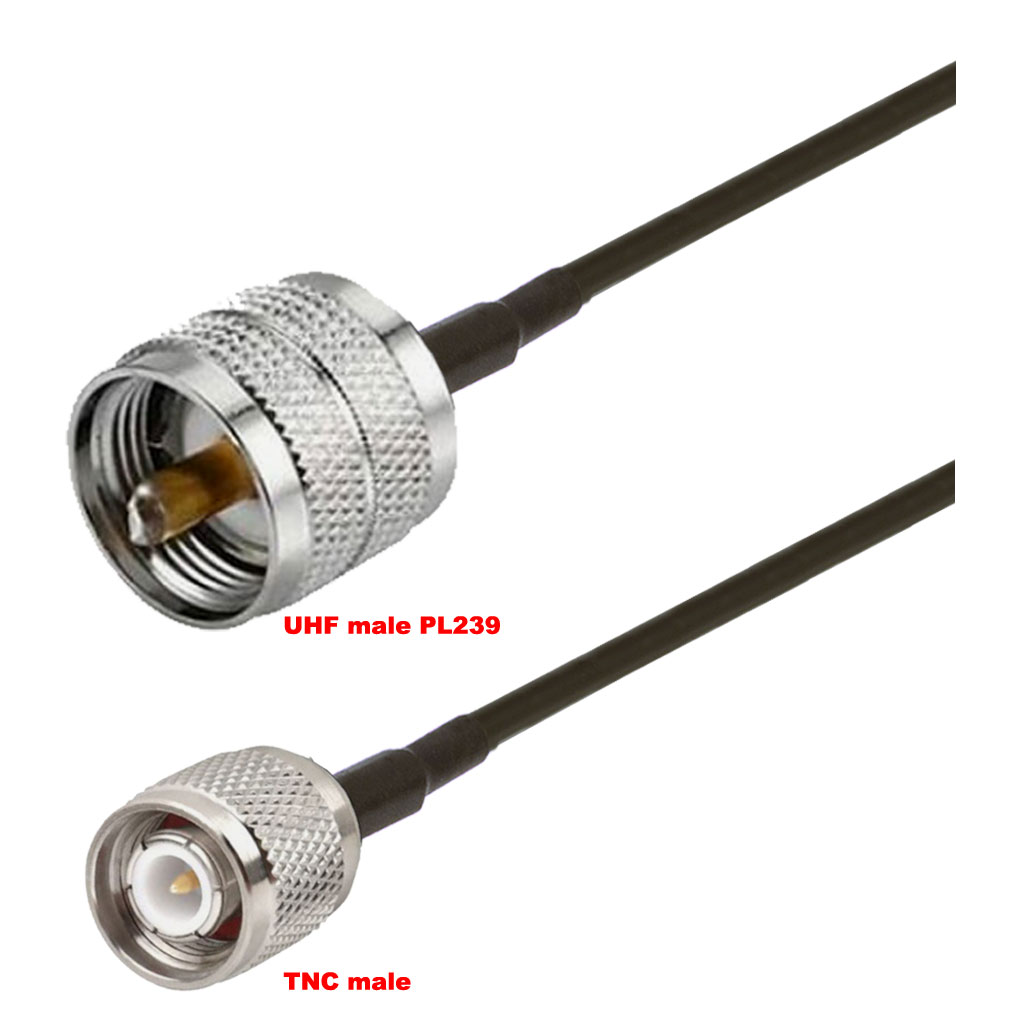 Cablu coaxial, RG174, 3m, TNC male UHF male (PL239)