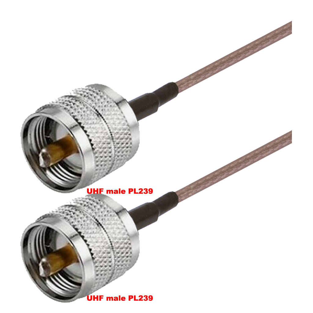 Cablu coaxial, RG316, 3m, UHF male (PL239) UHF male (PL239)